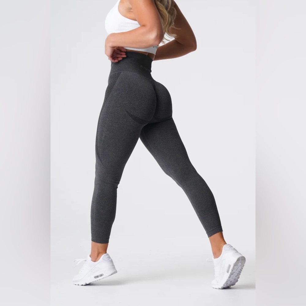 NVGTN Black/Grey Contour Seamless High-Rise Leggings
